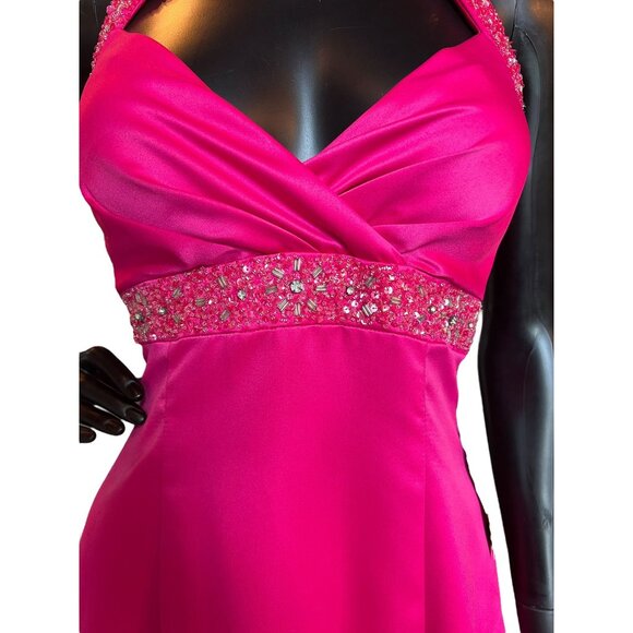 Hot Pink Prom Maxi Formal Dress - City Triangles - Picture 3 of 8